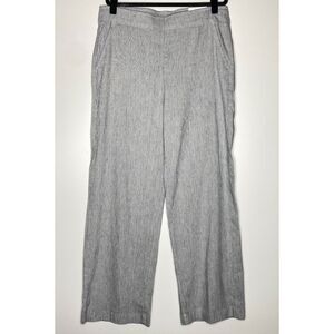 New Chico's Linen-Blend Stretch Stripe Wide Leg Pant Women's Large (Chico's 2)